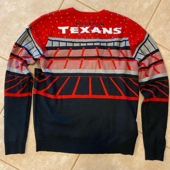 Houston Texans Sweater Christmas LED Lights and Sounds Red Crewneck Mens large - Picture 2 of 3